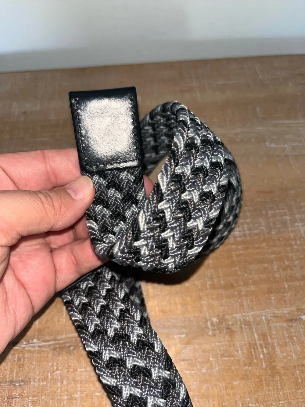 Mens Under Armour Golf Woven Cotton Cord Belt Sz 36 Gray/Black Mint